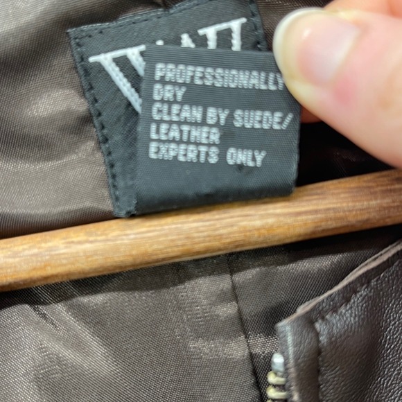 WORTH Women Genuine Leather Vest Moto Distressed Worn Luxury Soft Zip Sz 8 Brown - Picture 5 of 11